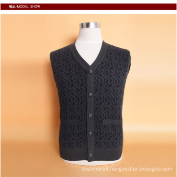 Yak Wool/Cashmere V Neck Cardigan Sweater/Clothing/Garment/Knitwear